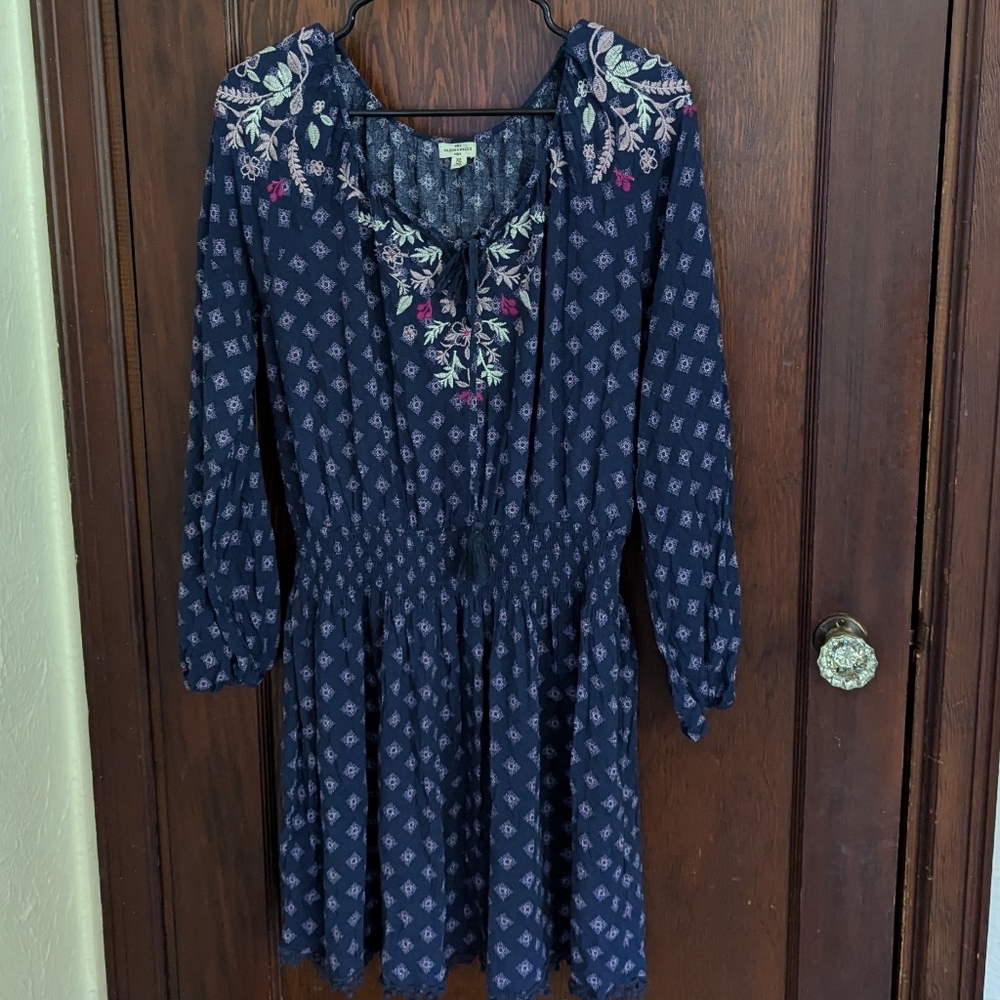 Mason & Bell Blue Floral Dainty Cottagecore Romantic Long Sleeve Dress Size XL